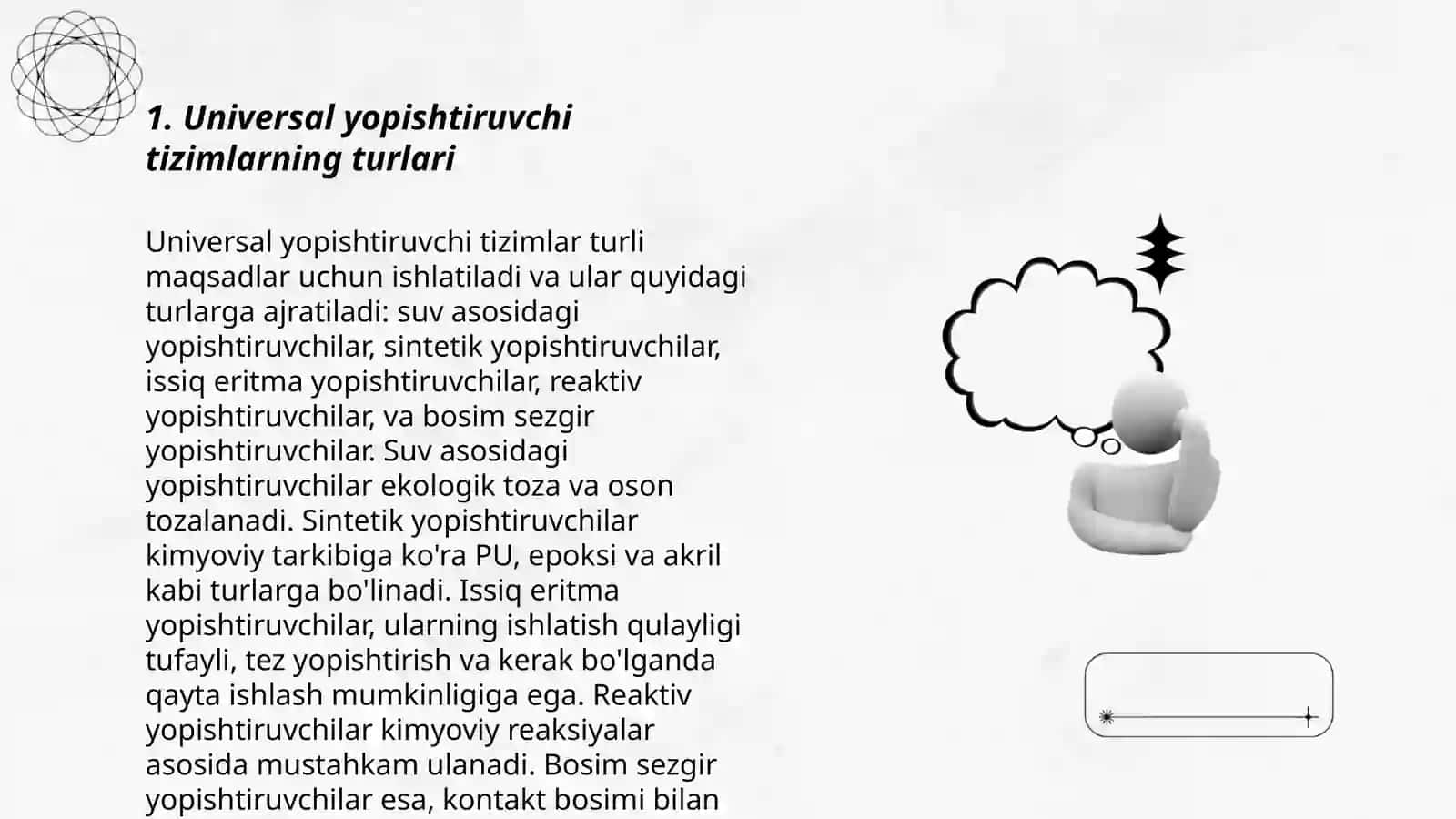 Universal yopishtiruvchi tizimlar 3