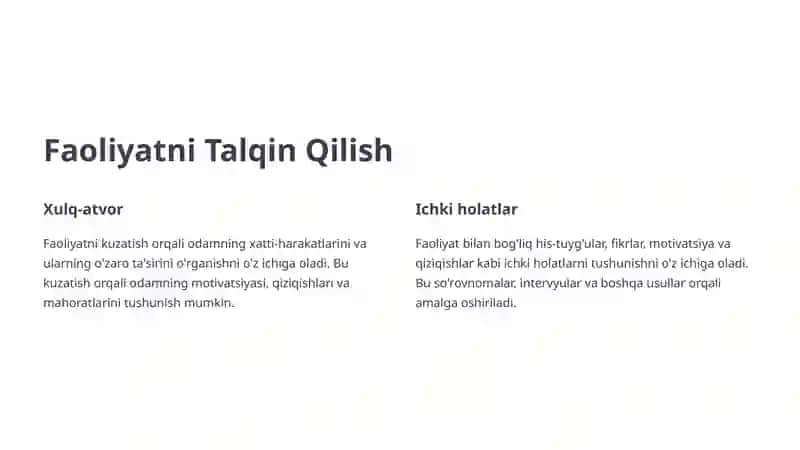 Faoliyatning Psixologik Nazariyasi 3