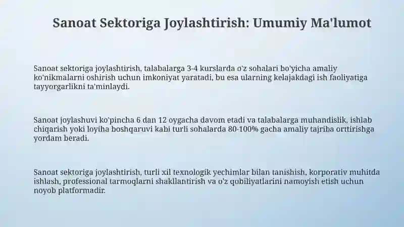 Sanoat Sektoriga Joylashtirish Asoslari 3