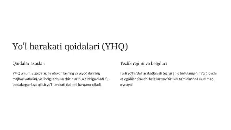 O`zbekistonda yo`l harakati huquqiy tartibga solish 3