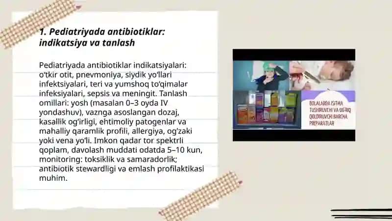 Pediatriyada antibiotiklar: indikatsiya va tanlash 3