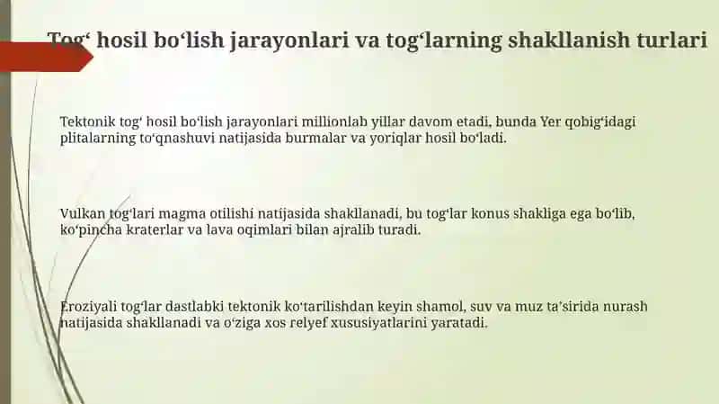 TOG' BURMALANISHLARINI RELEFGA TASIRI 3