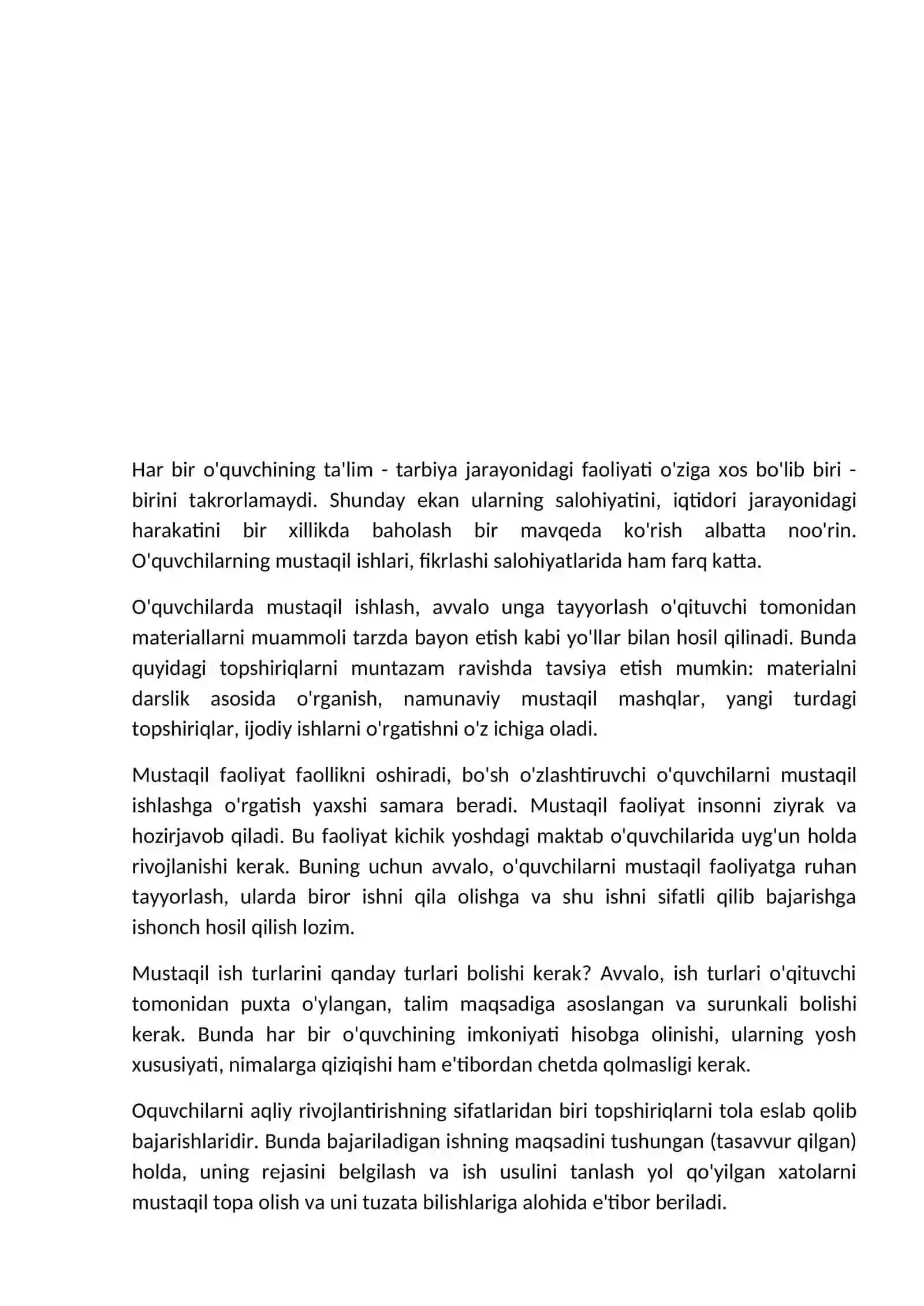 O‘quvchilarning mustaqil ishlarini tashkil etish 3