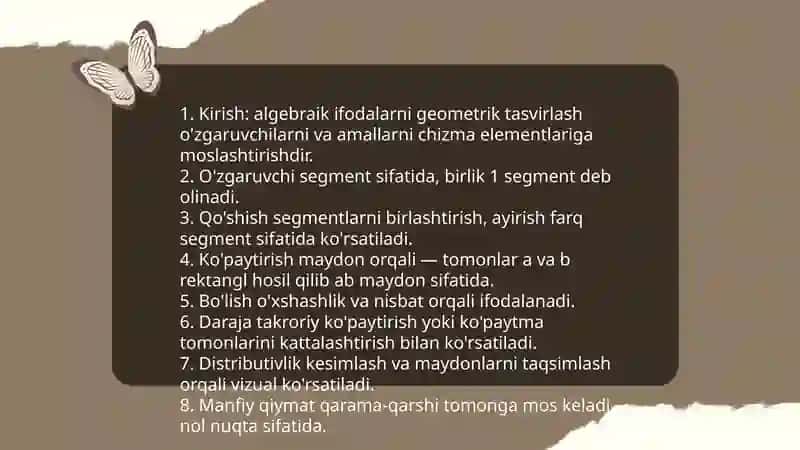 Algebraik ifodalarni geometrik yasash 3