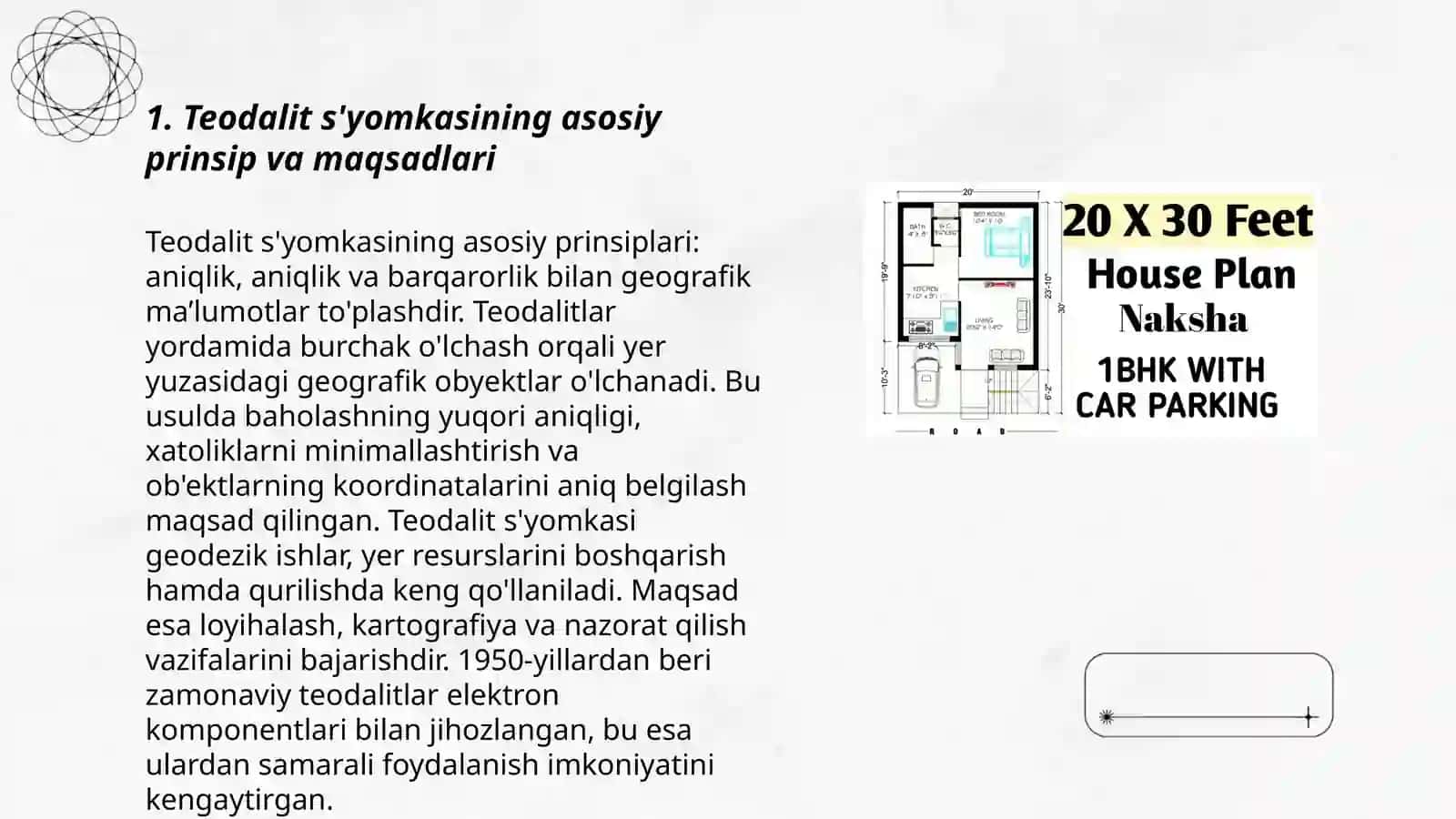 Teodalit s'yomkasining plan an'anaviy va dasturiy 3