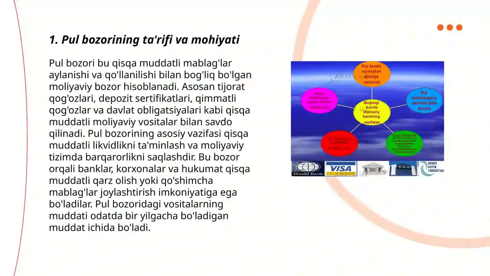 Pul bozorining iqtisodiy mohiyati, vujudga kelishi va qoʻllanishi xususiyatlari 3