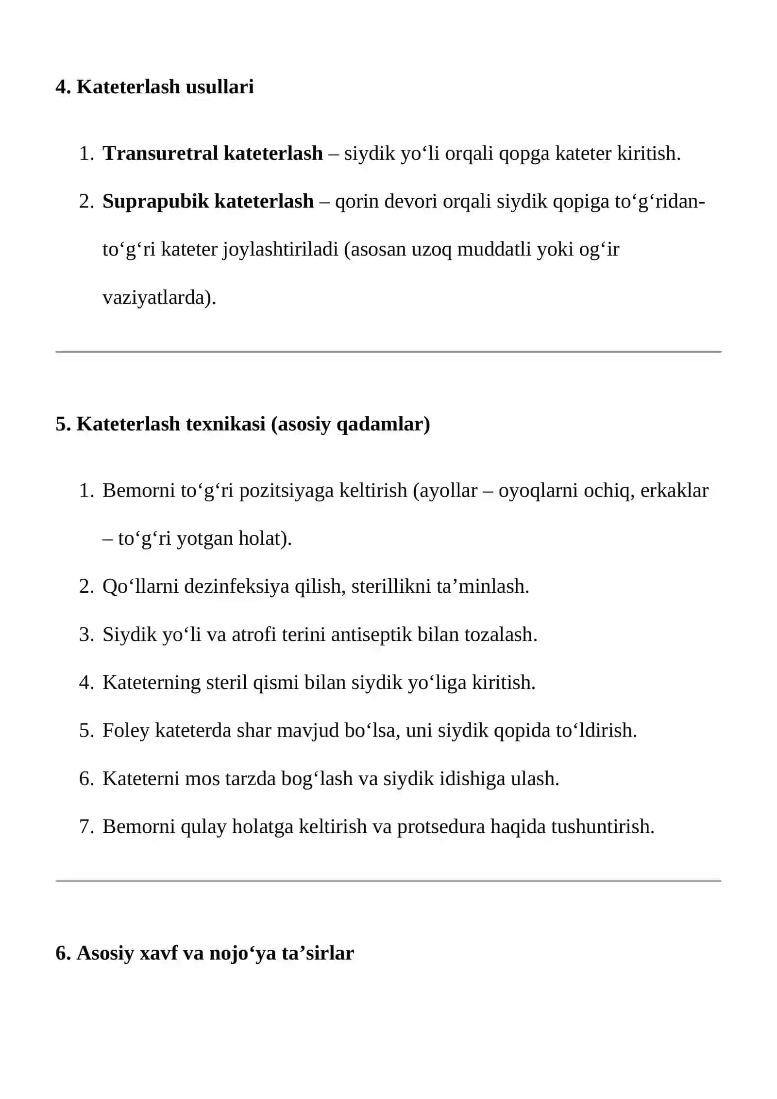 Siydik qopini kateterlash, ko'rsatma va moneliklar 3
