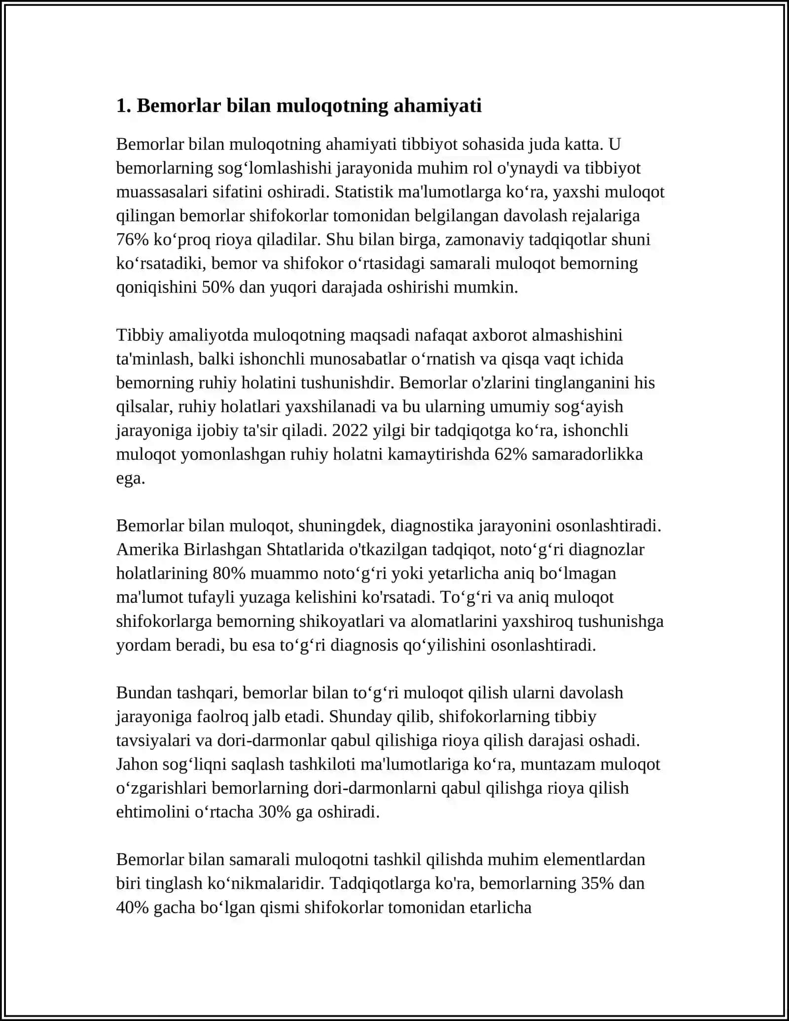 BEMORLAR BILAN VERBAL VA NOVERBAL MULOQOT VA UNING ELEMENTLARI 3