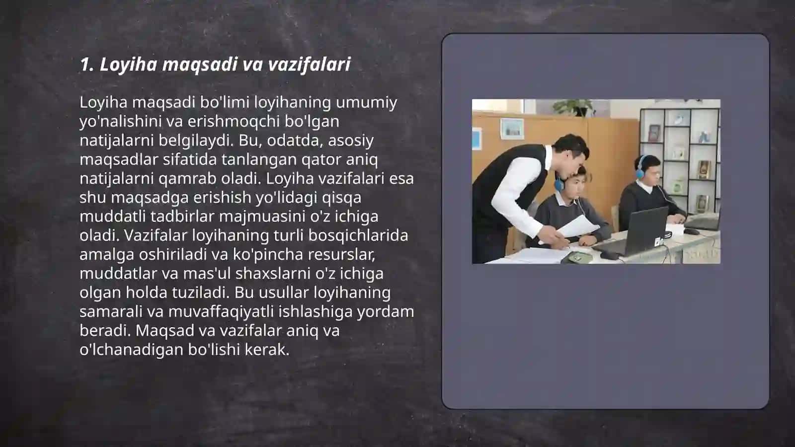 Loyiha.Loyohaning tavsifi 3