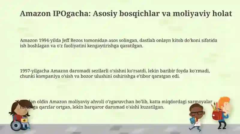 Amazon IPOgacha: Asosiy bosqichlar va moliyaviy holat 3