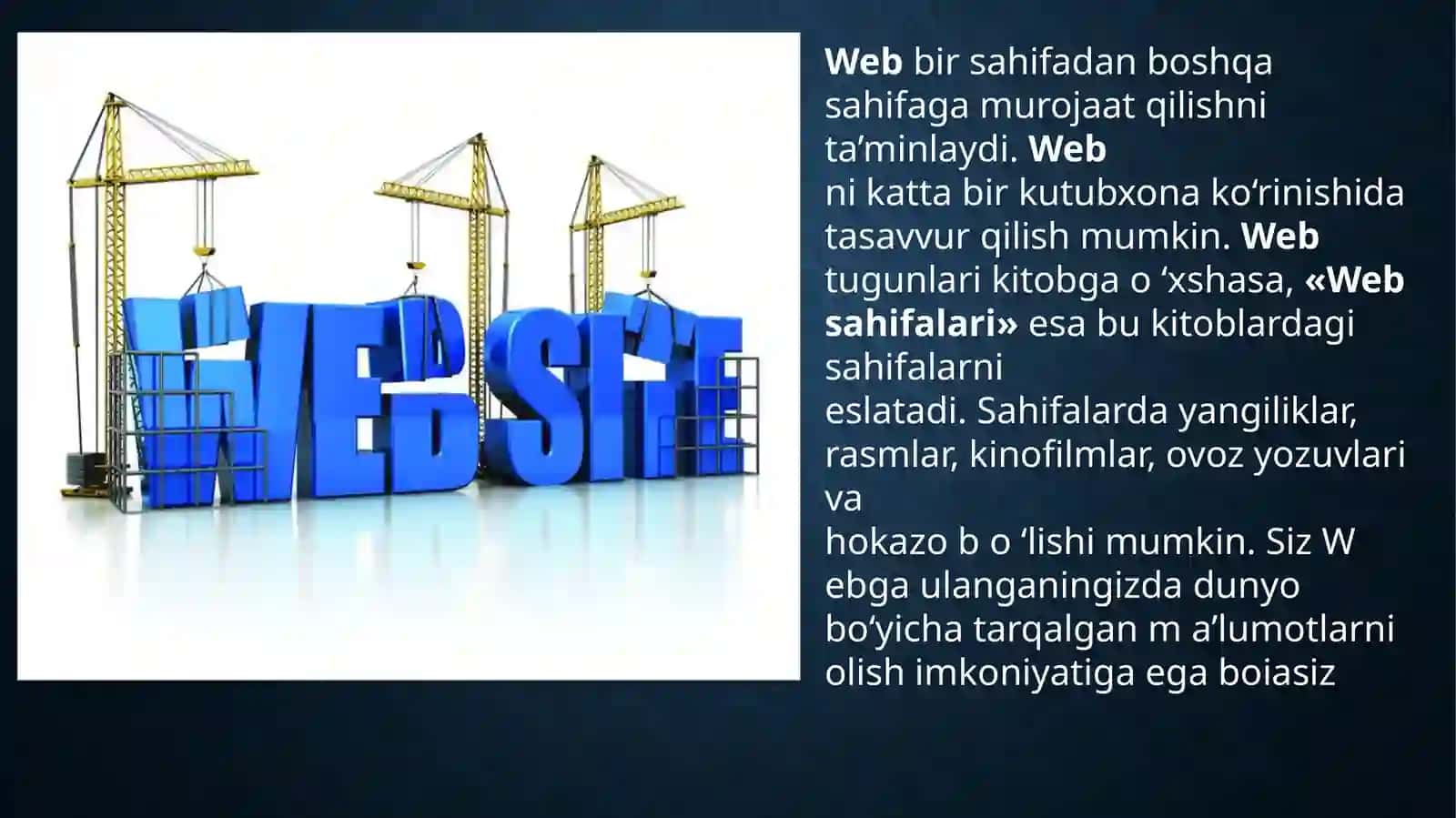WEB-SAYTLAR YARATISHGA YO`NALTIRILGAN DASTURIY TAMINOT 3