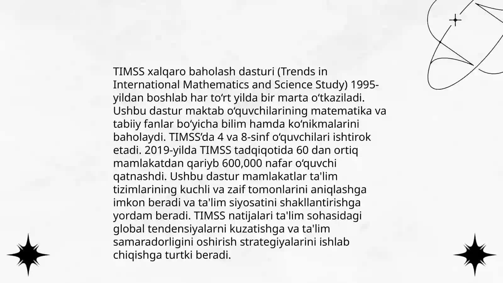 TIMSS xalqaro baholash dasturi 3