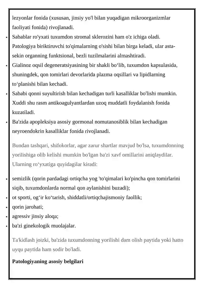 Tuxumdon Apopleksiyasi 3