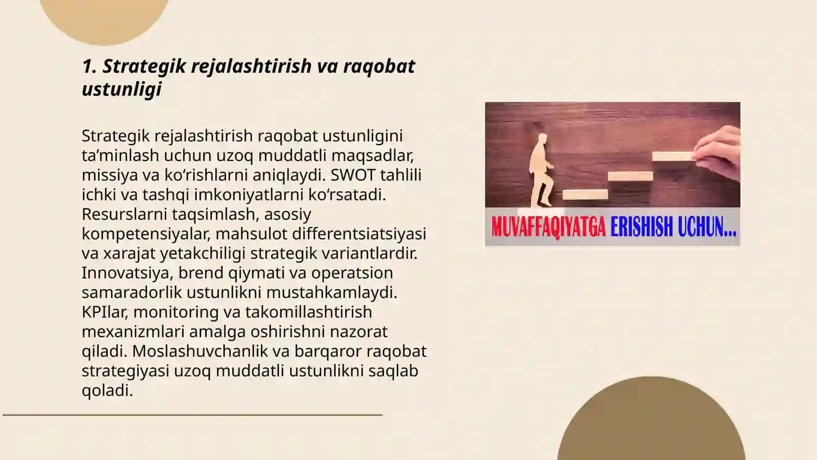 Strategik Rejalashtirish va Raqobat Ustunligi 3