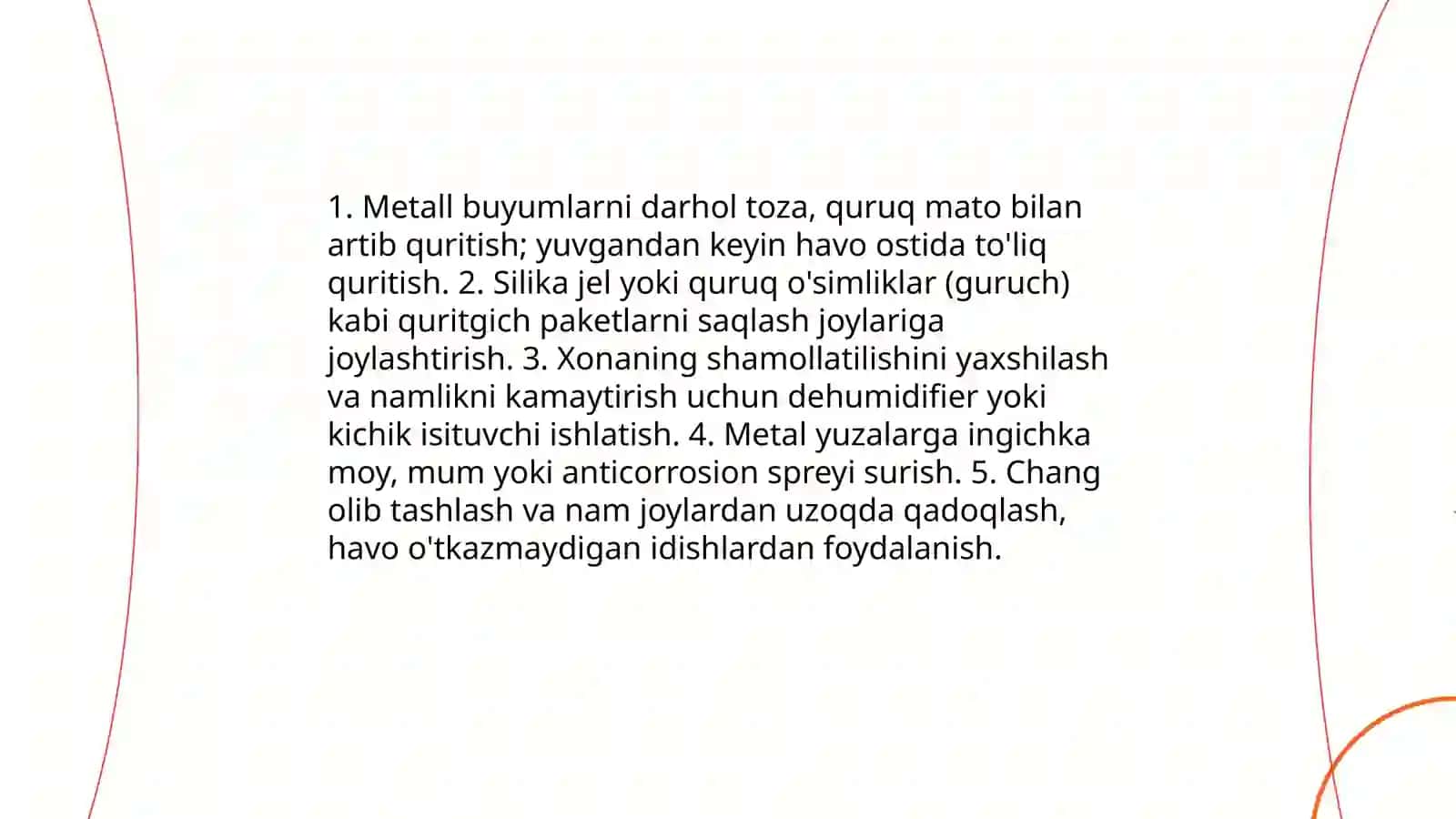 Uy sharoitida korroziyani kamaytirish usullari 3