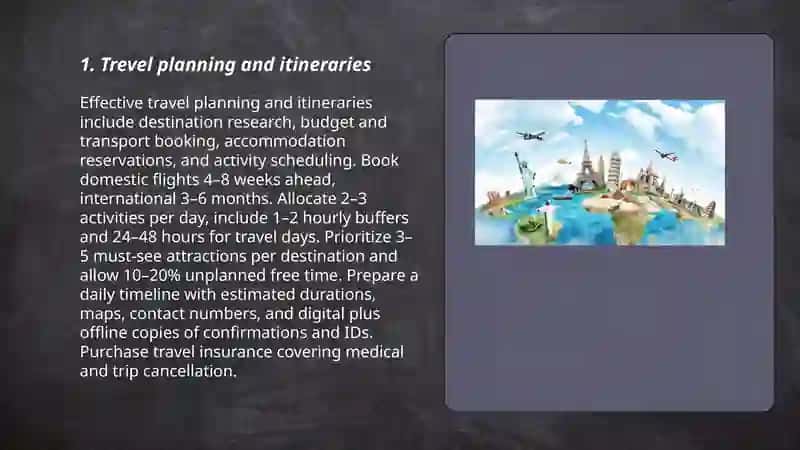 Trevel Planning and Itineraries 3