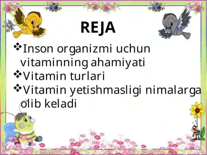 Inson Organizmi Uchun Vitaminlar 3