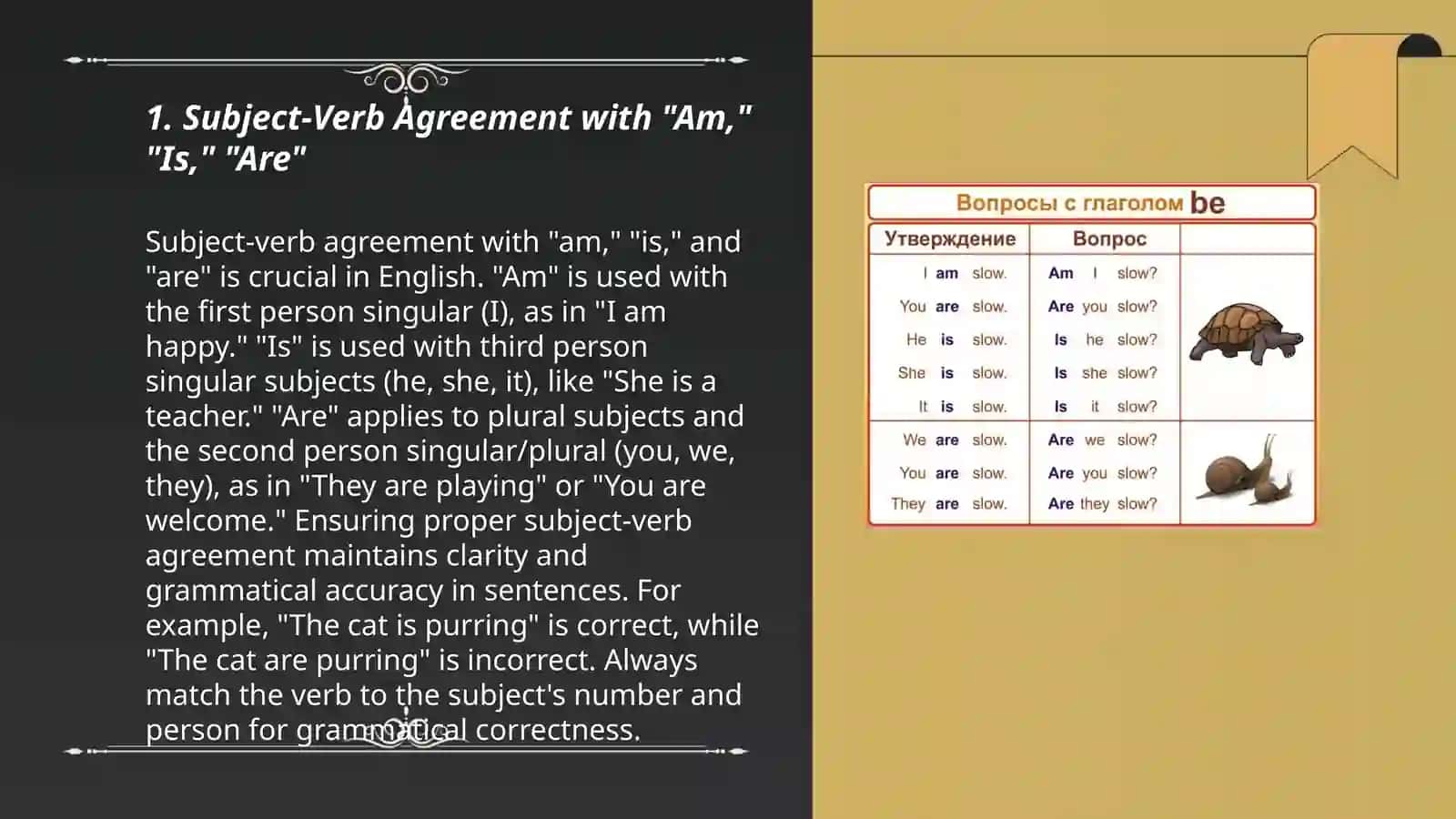Subject-Verb Agreement with "Am," "Is," "Are" 3