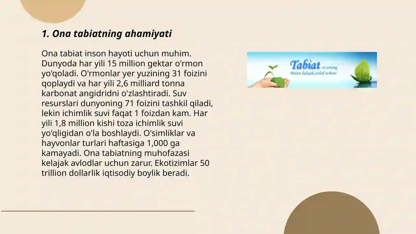 Ona tabiatni asrash 3