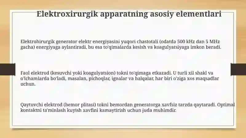 Elektroxirurgik apparatlar elementlari 3