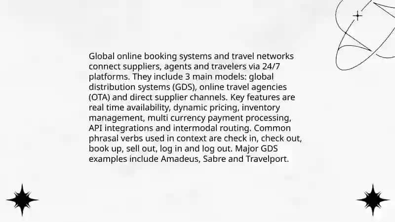 Global Online Booking Systems and Travel Networks 3