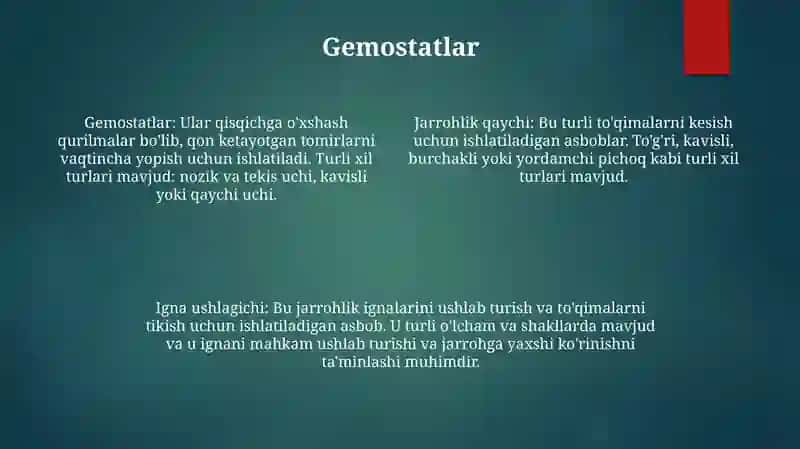 Jarrohlik Operatsiyasida Ishlatiladigan Asboplar 3