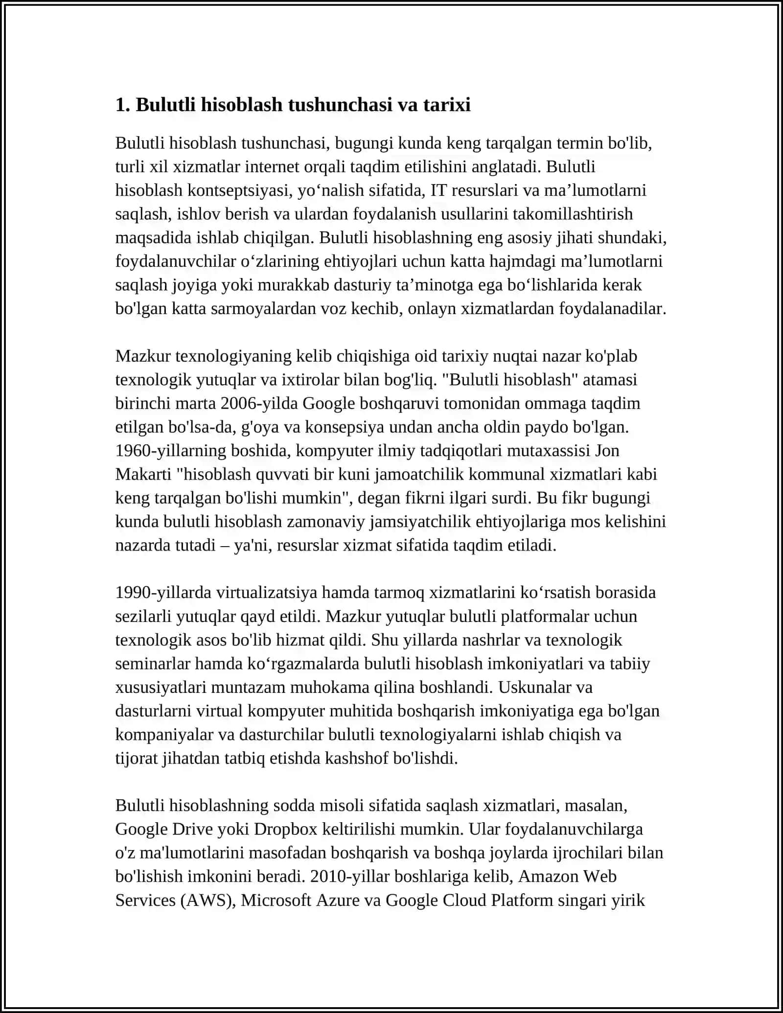 BULUTLI HISOBLASH (CLOUD COMPUTING) 3