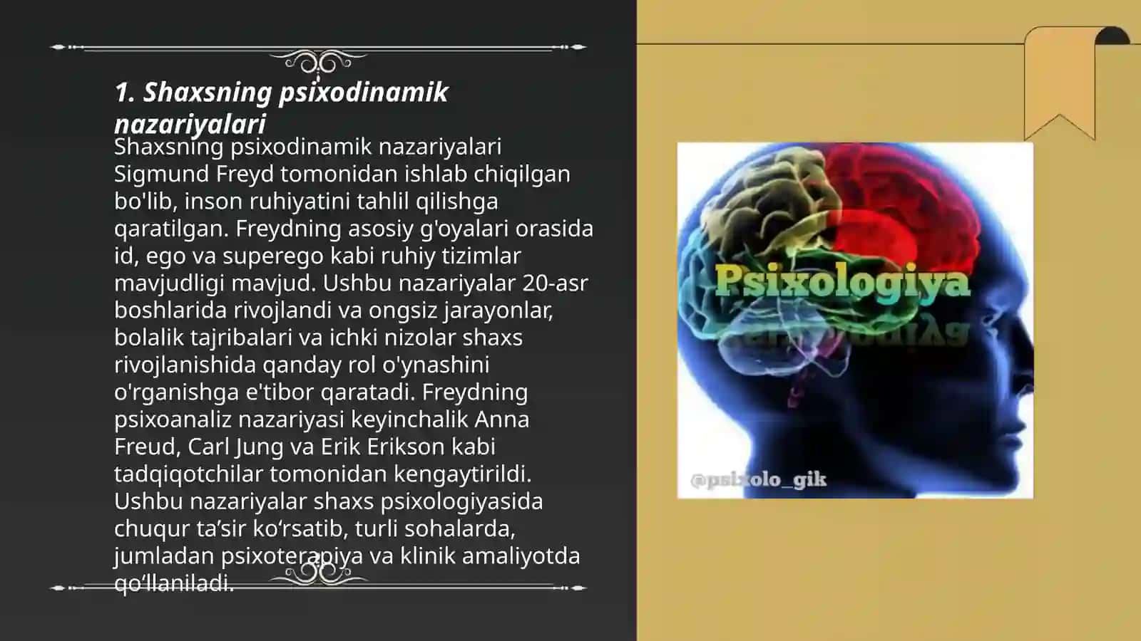 Shaxsning psixodinamik nazariyalari 3