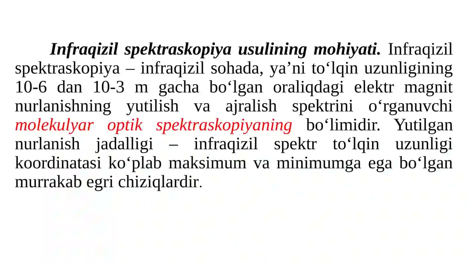 Infraqizil(IQ)spektroskopik tahlil usullari 3