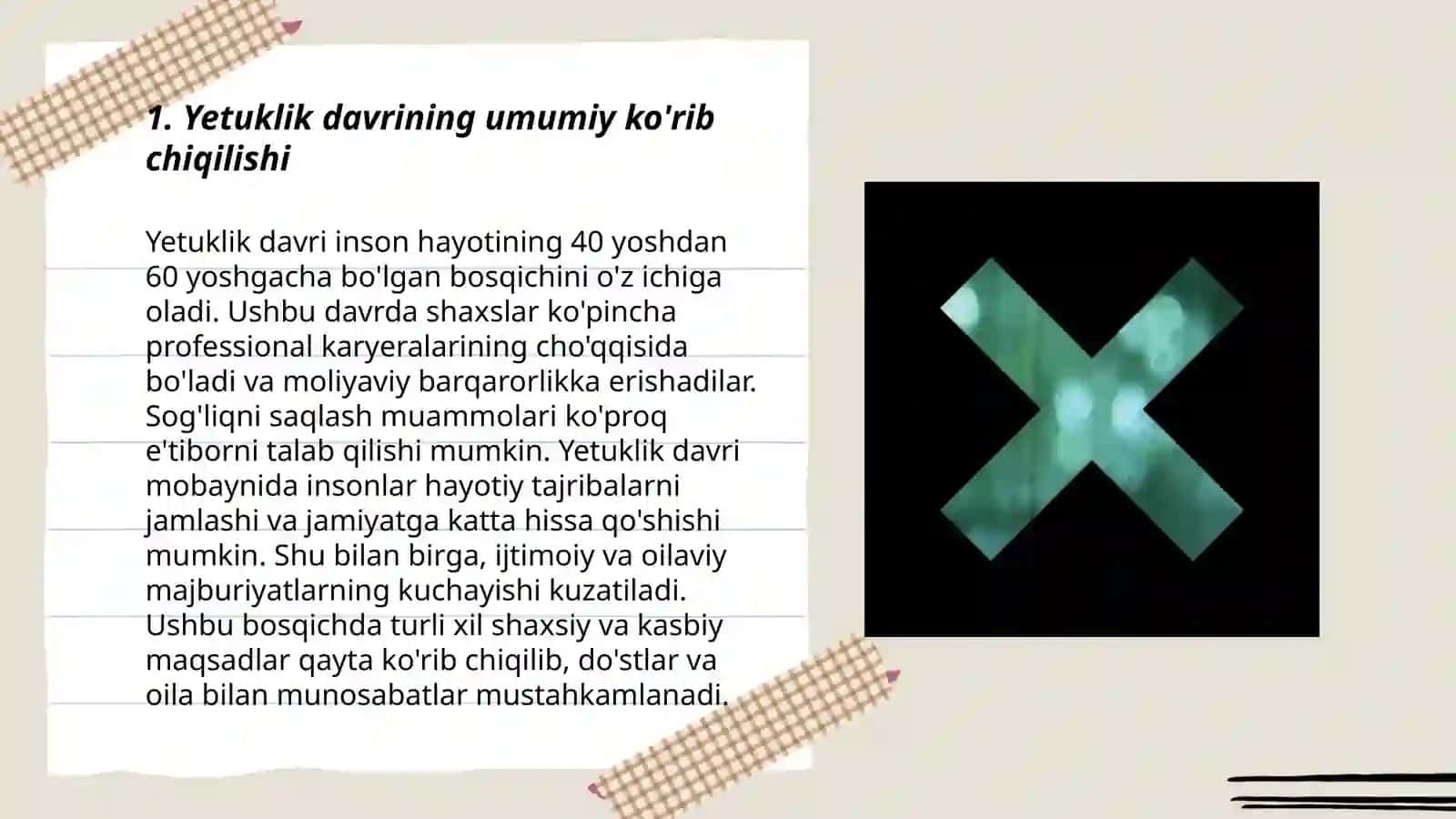 Yetuklik davrining bosqichlari 3