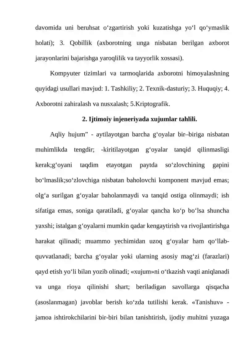 Axborotni ruxsatsiz foydalanishlardan himoyalash 3