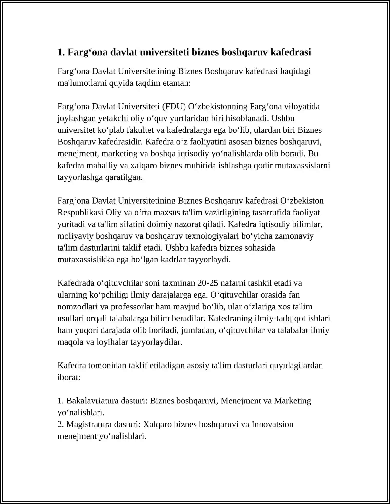 Farg‘ona Davlat Universiteti Biznes Boshqaruv Kafedrasi 3