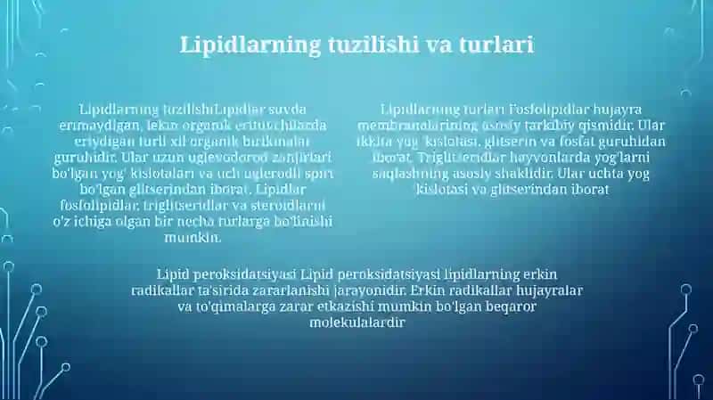 Lipidlar Pereoksidlanishi 3
