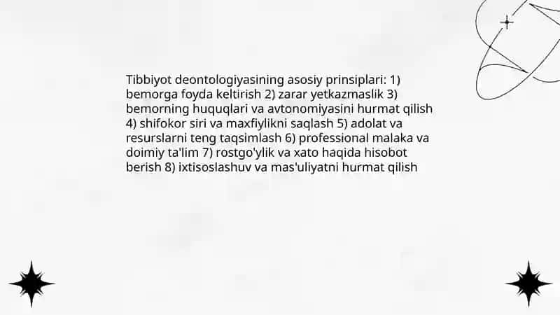 Tibbiyot deontologiyasi, shifokor siri,shifokor xatolari(yatrogeniya) 3