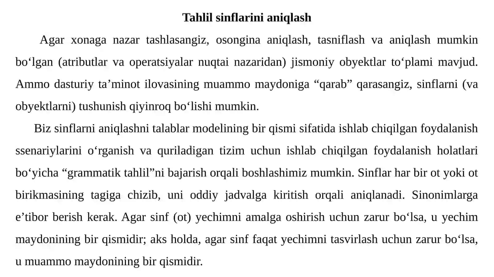 Talablarni modellash: Sinflarga asoslangan metodlar 3