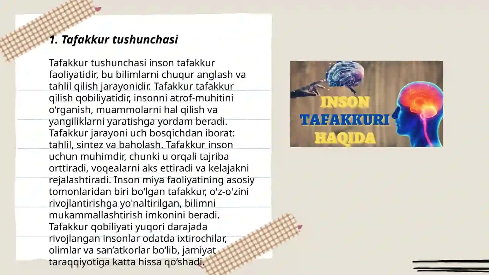 Tafakkur va nutqning psixologik tasnifi 3