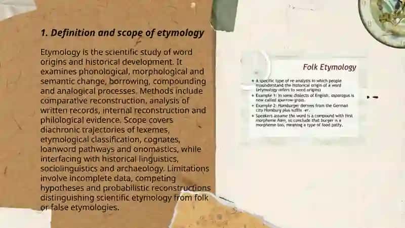 Etymology, scientific etymology, folk etymology and "false" etymology 3