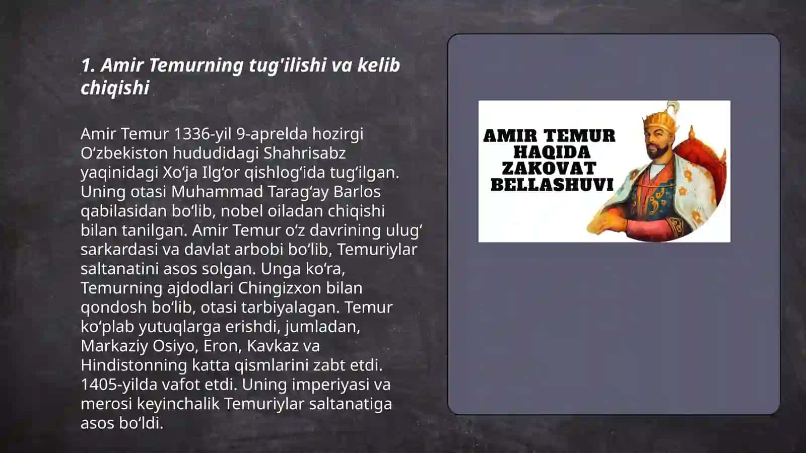 Amir Temur hayoti haqida 3