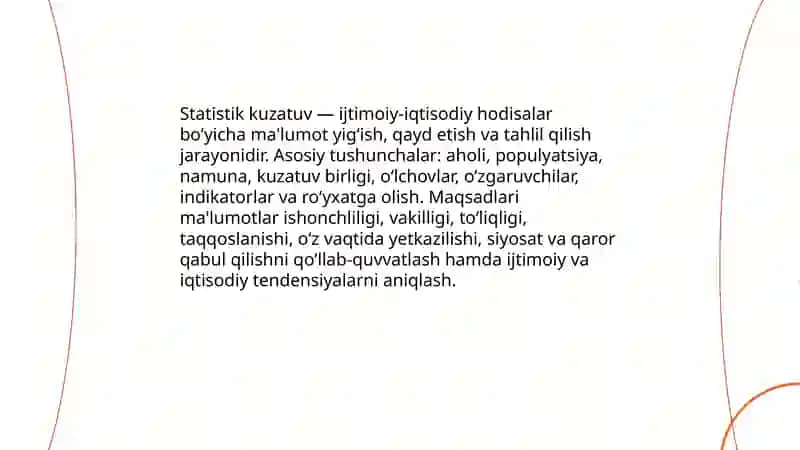 Statistik kuzatish uslubiyoti 3