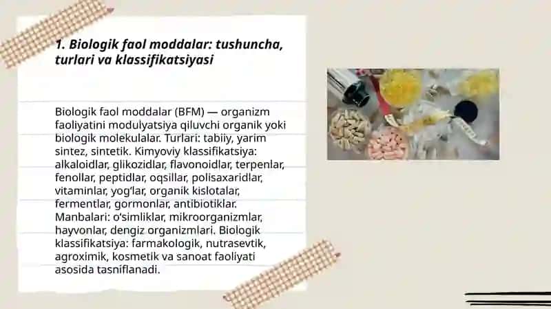 Bialogik faol moddalarni ishlab chiqarish texnalogiyasi 3