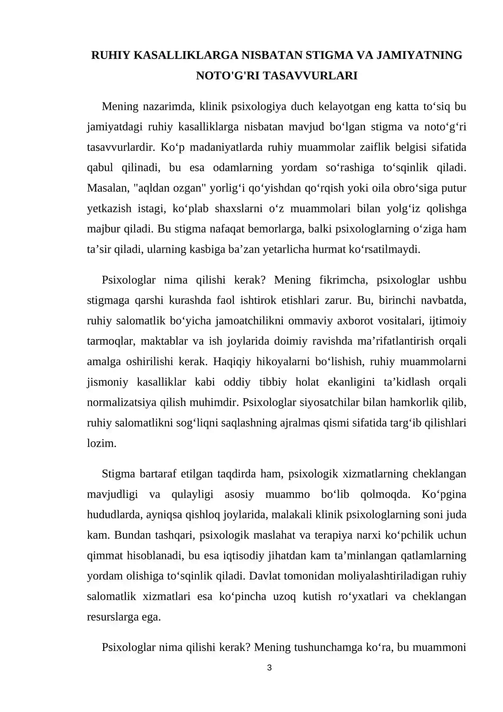 KLİNİK PSİXOLOGİYANING TİZİMLİ VA MAVJUDLIK MUAMMOLARI HAMDA ULARNI HAL QILISH YO'LLARI 3