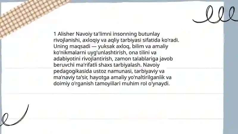 Alisher Navoiyning pedagogik qarashlari 3