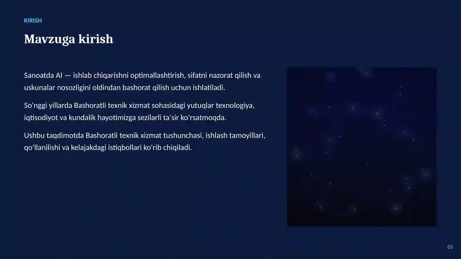 SUN'IY INTELLEKT • AI SANOAT VA ISHLAB CHIQARISHDA 3