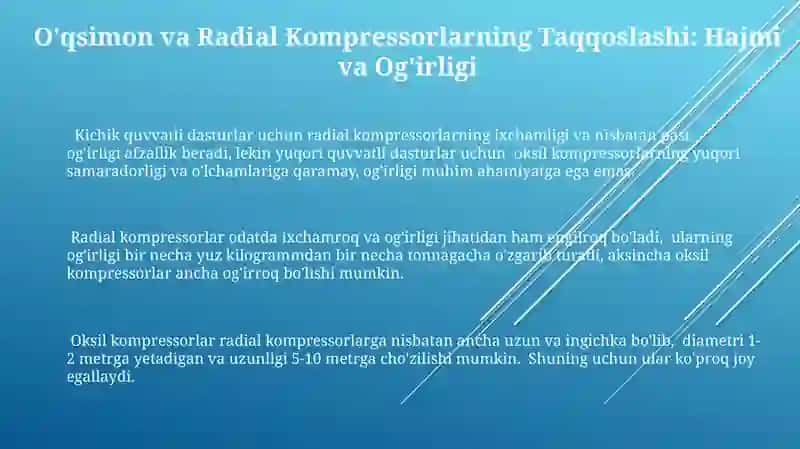 Aksiyal va radial kompressorlar 3