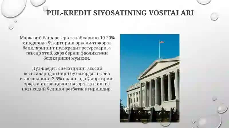 Pul-kredit siyosati vazifalari 3