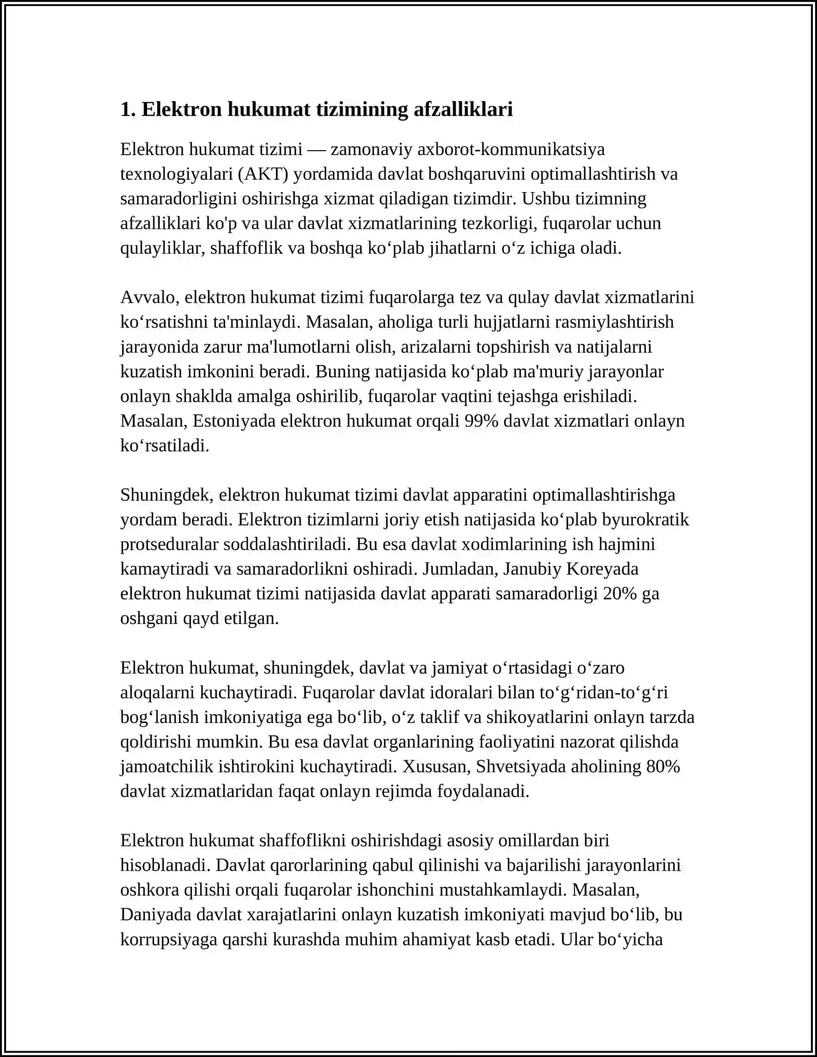 Elektron hukumat tizimi va tushunchasi 3