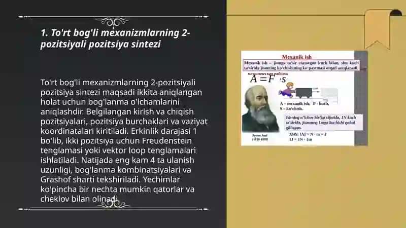 Tekis mexanizmlarni kinematik loyihalash(sintezlash) masalalari 3