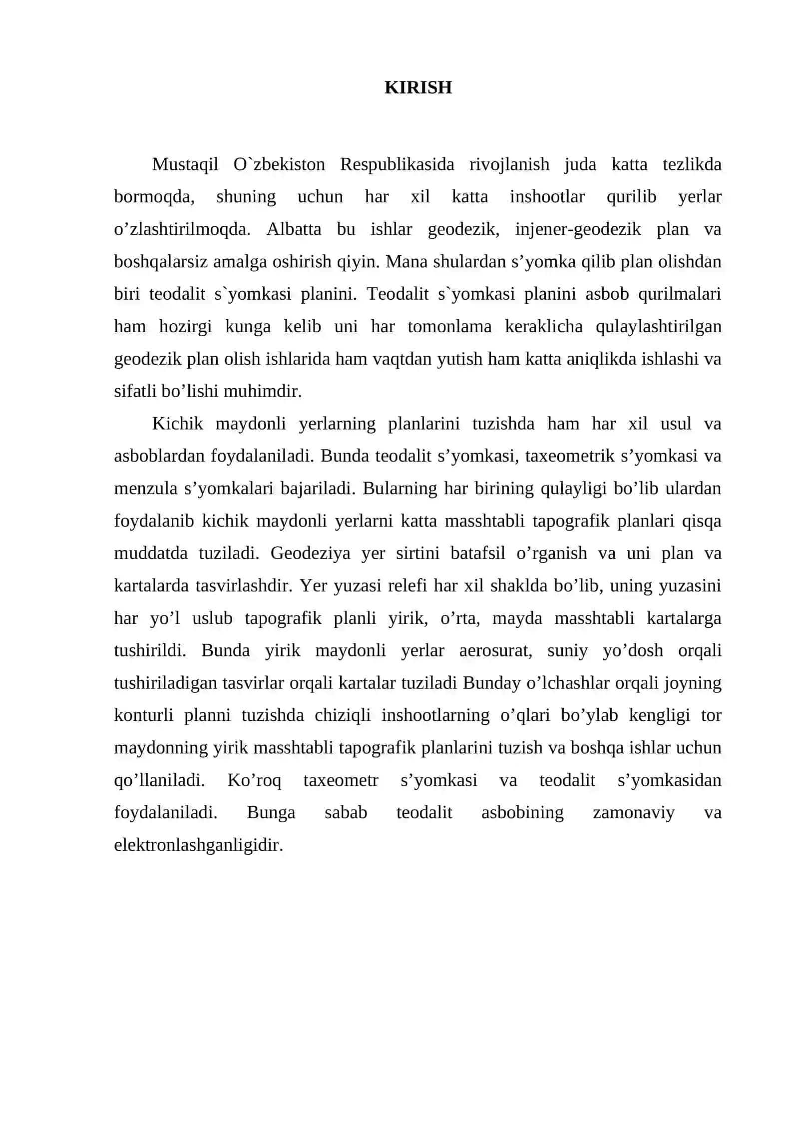 TEODALIT S`YOMKASI PLANINI TUZISH Kurs ishi 3