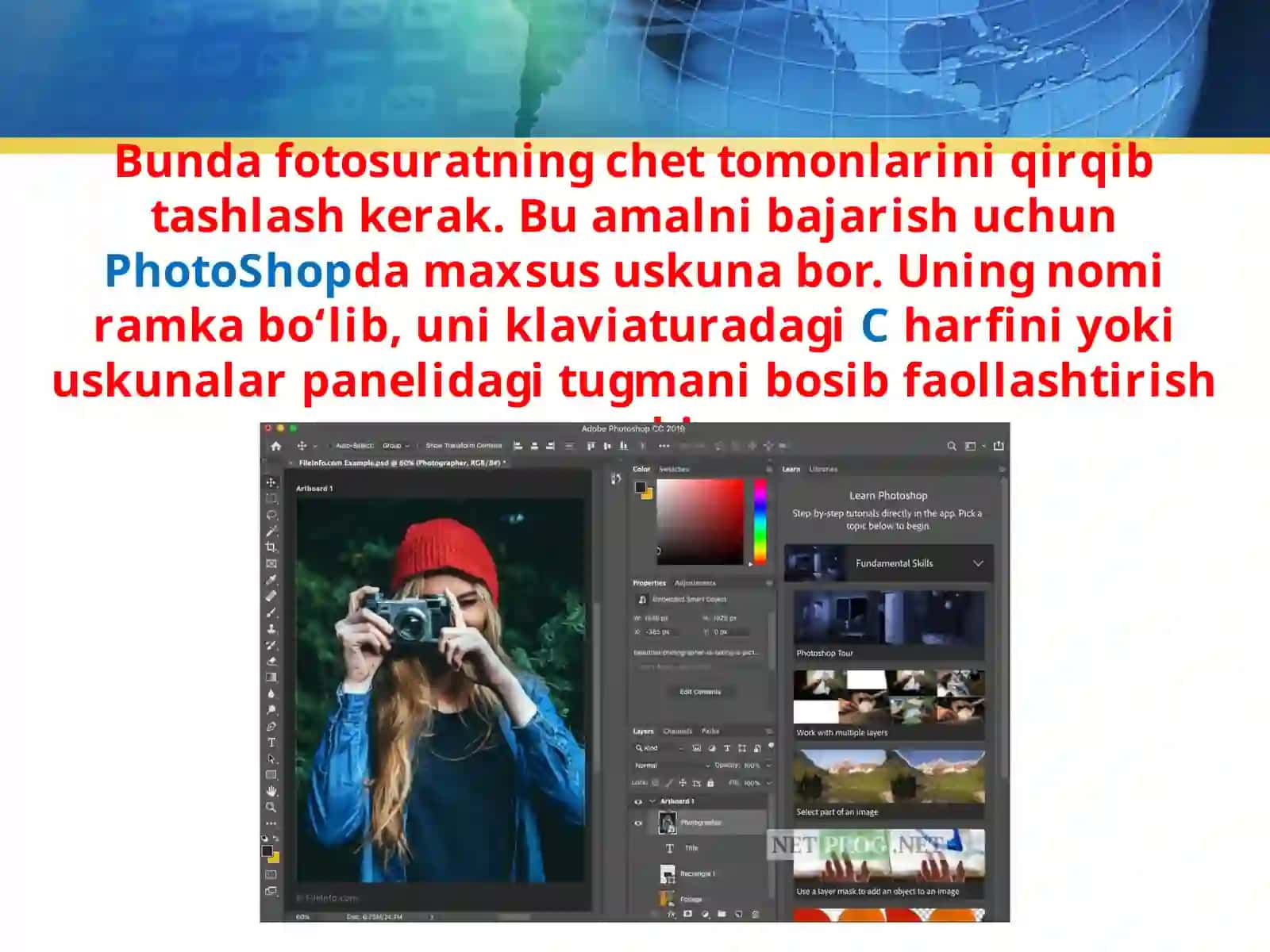 Tasvirlarni kadrlash va ularda shakl almashtirish amallarini bajarish 3
