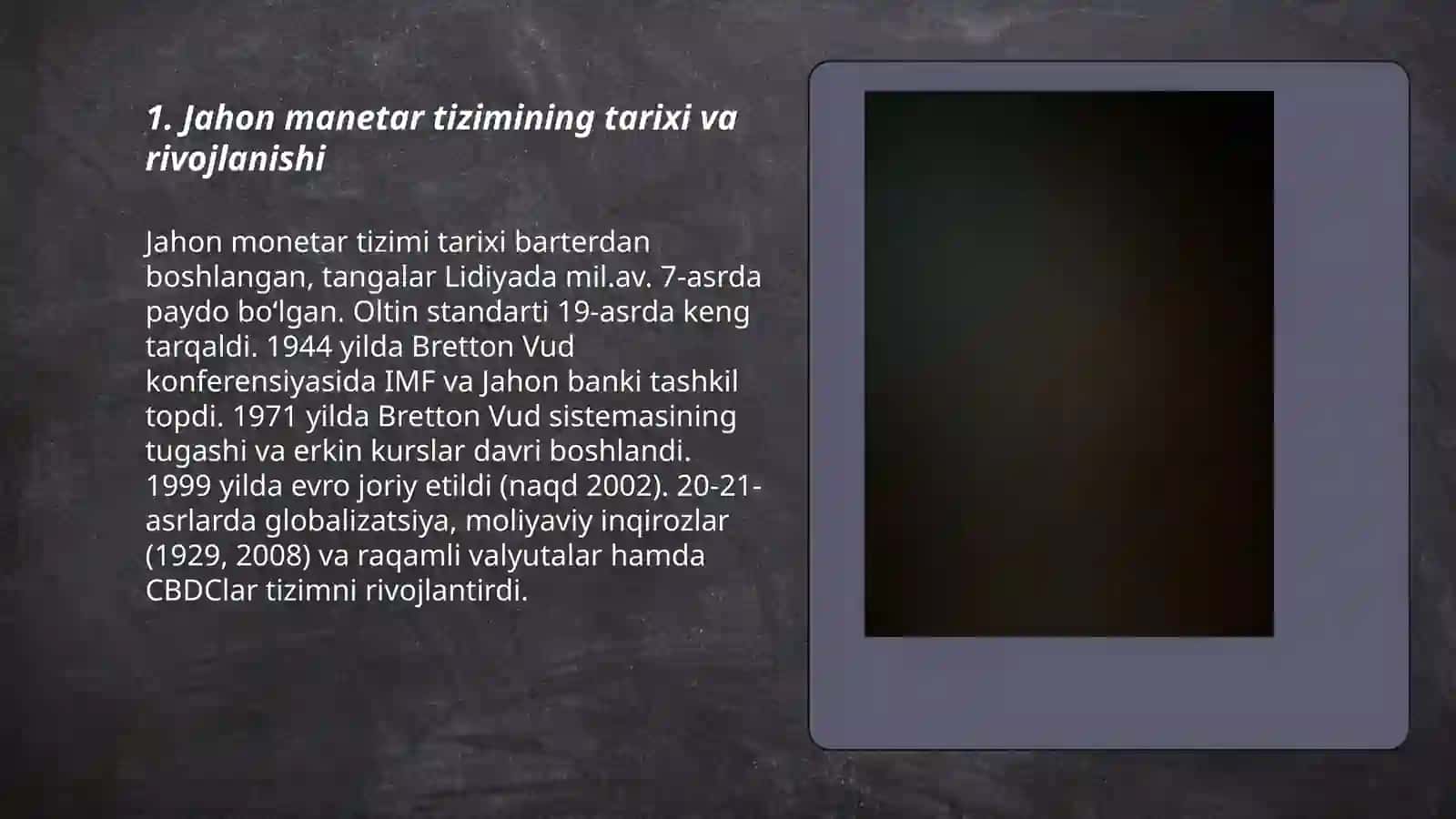 Jahon manetar tizimi 3